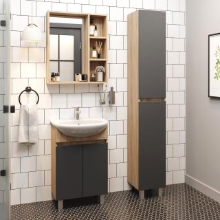 Напольная тумба под раковину Onika Милтон 106147 60см серый/дуб сонома